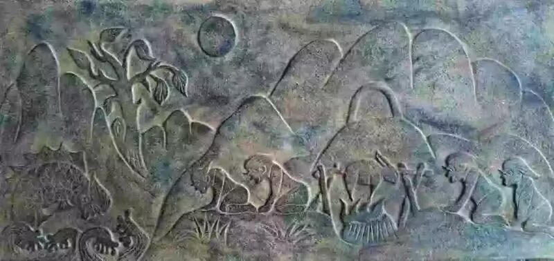 图29 黑皮文明玉器祭天玉板画(图来自黑皮文明公众号)